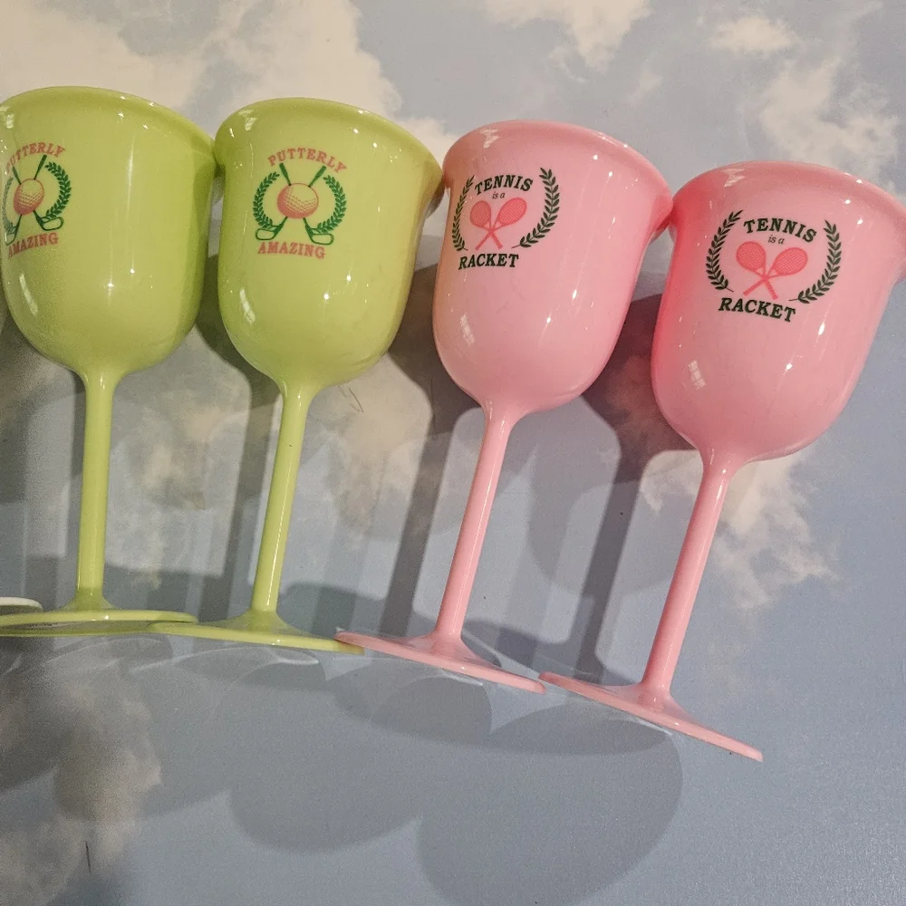Target Set of Colorful Golf & Tennis BPA Free Plastic Chalices Limited Edtion